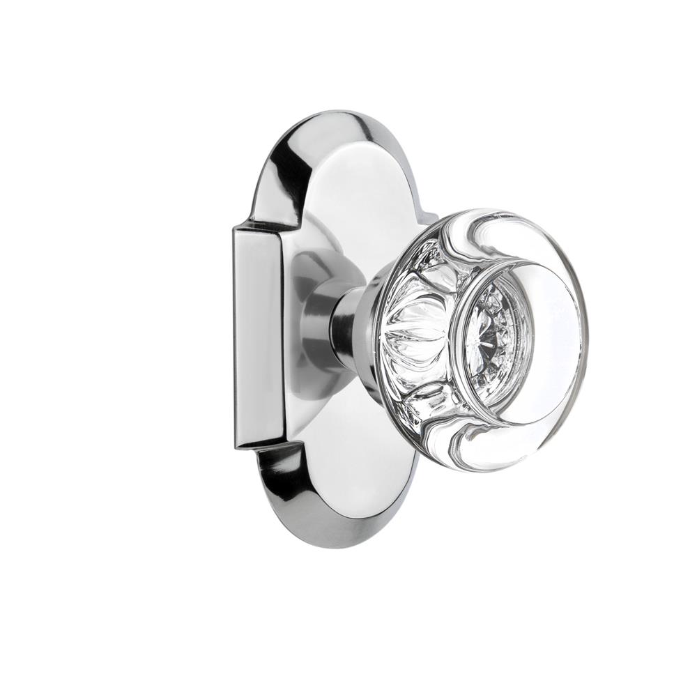 Nostalgic Warehouse COTRCC Passage Knob Cottage Plate with Round Clear Crystal Knob in Bright Chrome
